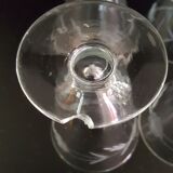 6 Verres ancien  soufflé et ciselé