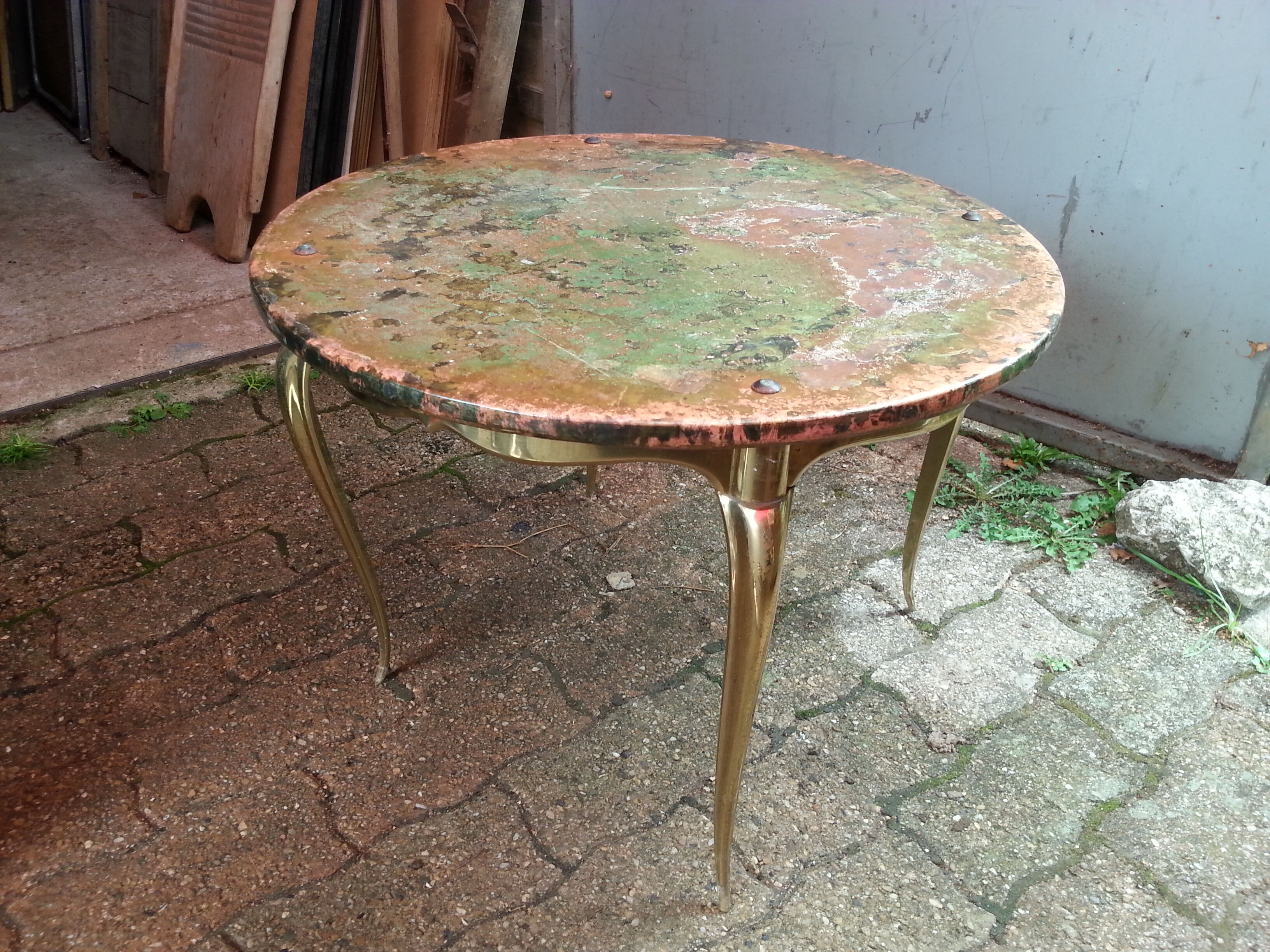 Table bass in brass, bronze plate copper 1940/60