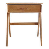 Petit bureau vintage rénové, style scandinave, années 50-60