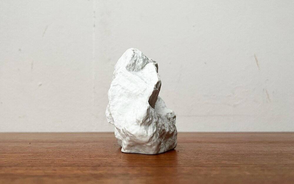 Vintage white porcelain rock vase from KPM Royal Porcelain, 1970s.