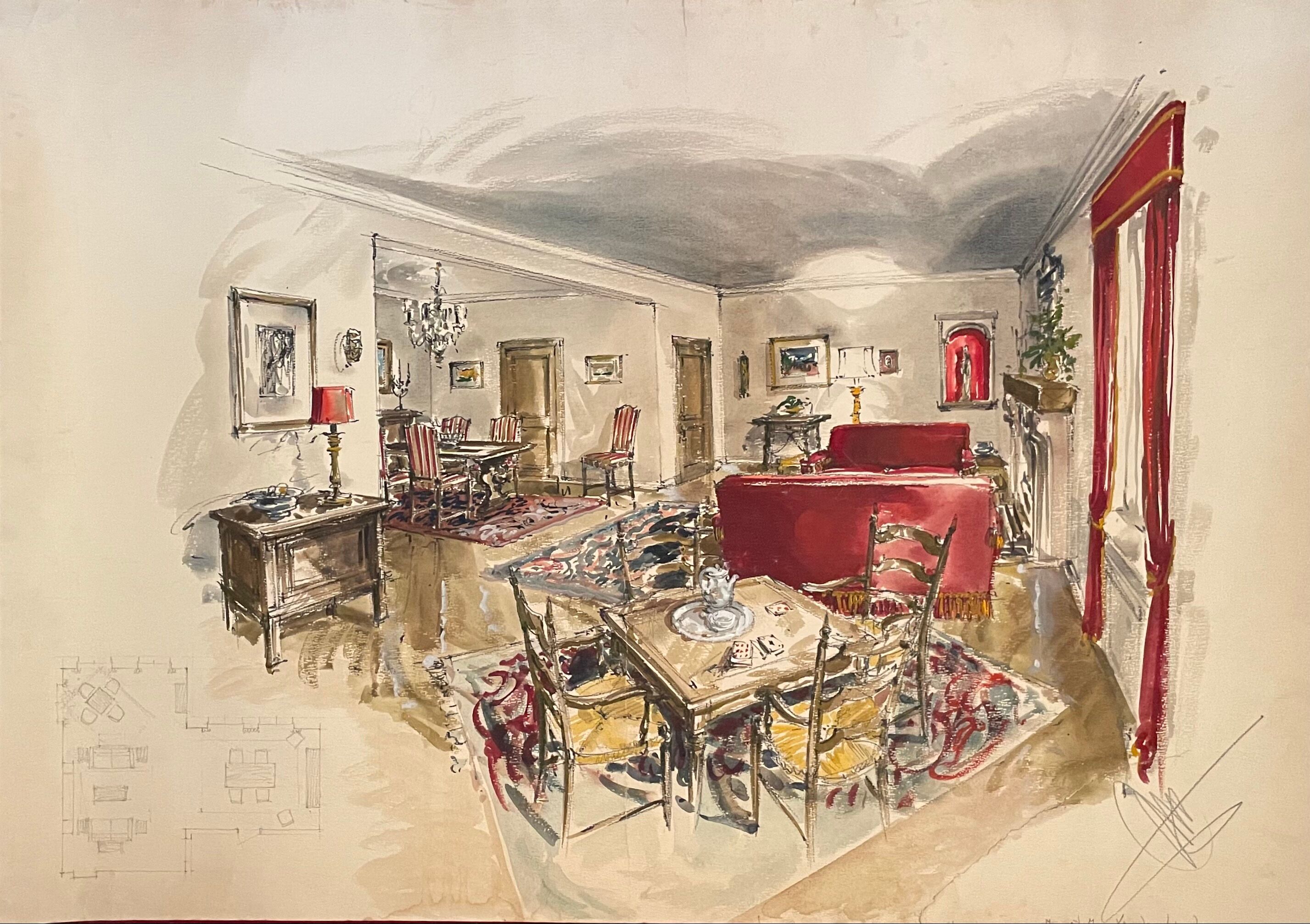 Painting decorative art interior architecture 30-50s