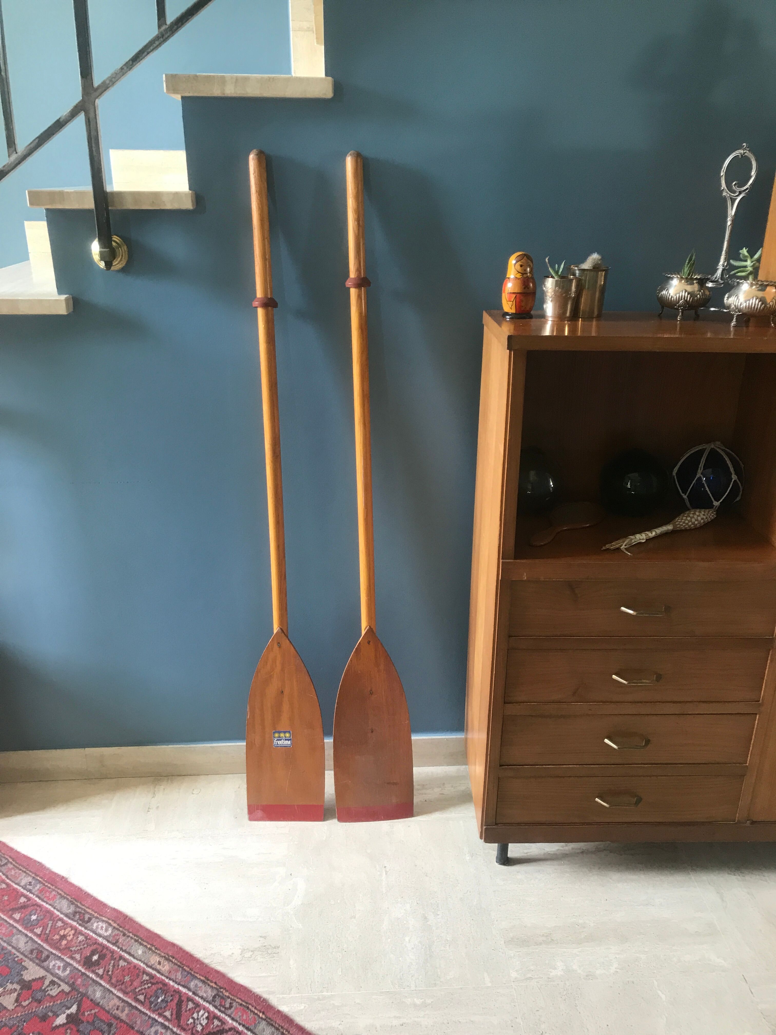 Old vintage oars or paddles 1950