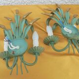 Pair of vintage epi de blé wall lamps