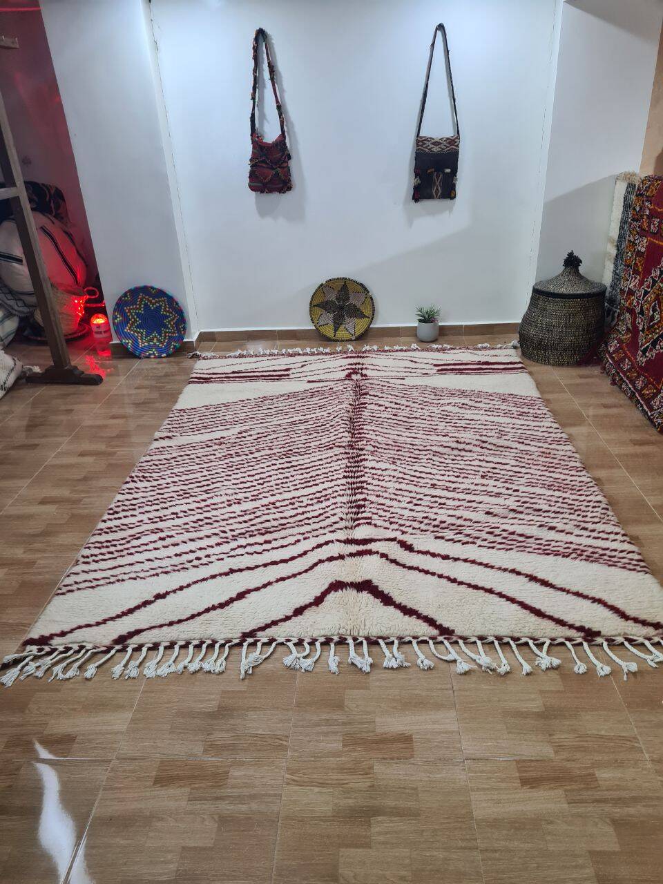 Handmade wool Berber rug 250x150 cm