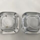 Two vannes art crystal ashtrays