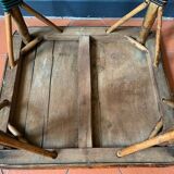Antique rattan and bamboo side table, late 19th century