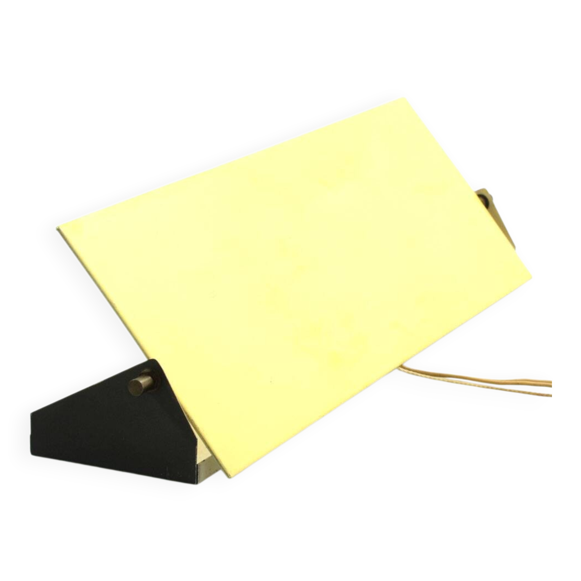 Large 1950s Anvia yellow metal wall lamp Perriand style