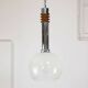 Vintage Italian Chrome and Glass Pendant Lamp