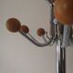Rotatable parrot coat rack in chrome and wood, design 1970