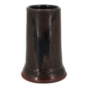 Ceramic vase by Tristan Chaillot, abstract decoration, stoneware from the 1970s.