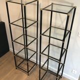 Pair of metal shelves by Guy Lefèvre for Maison Jansen 70s