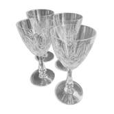 4 Large cut crystal glasses