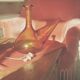 Amber glass decanter