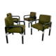 Lot de 4 chaises fauteuils design années 80 Wilkhahn métal et tissu vintage