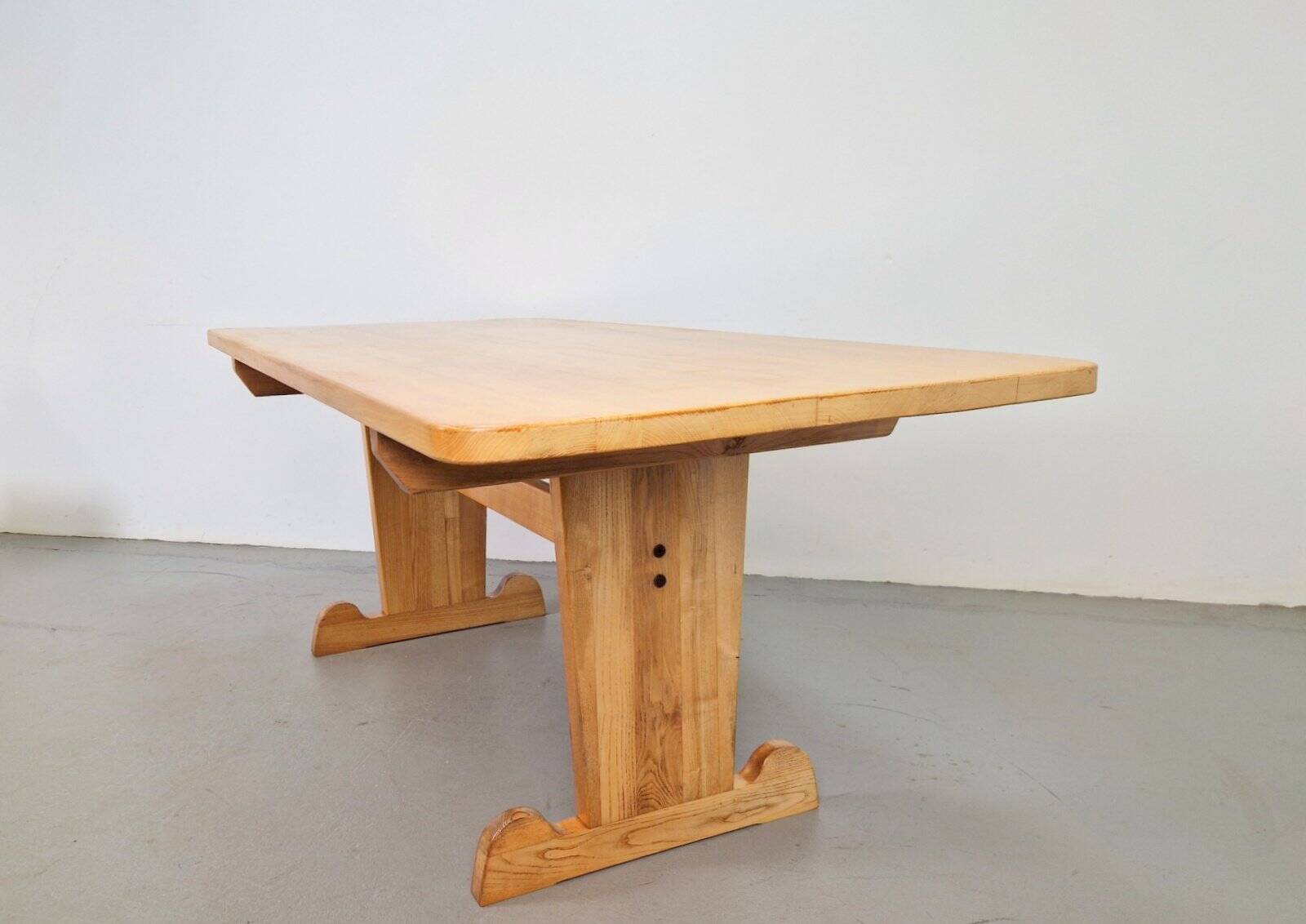 Vintage Danish Dining Room Trestle Table in Elm, 1960