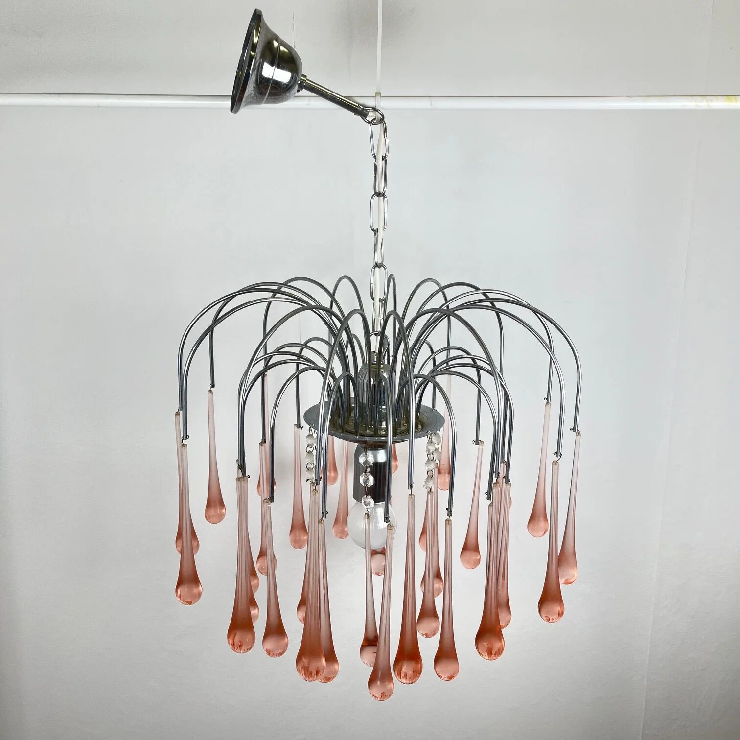 Vintage Murano blown glass chandelier – Italy, 1970s