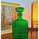 Midcentury Italian Green Glass Caraf/Bottle with Stopper, 1960s.