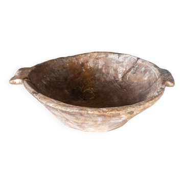 Monoxyl cup in carved wood 20th century popular art