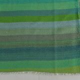 7x9 Shades Of Green Vintage Kilim Rug, 213x281Cm