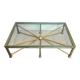 Importante table basse en acier et fer forgé patinée et dorée