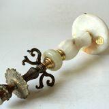 1960s onyx and brass candle holder, vintage