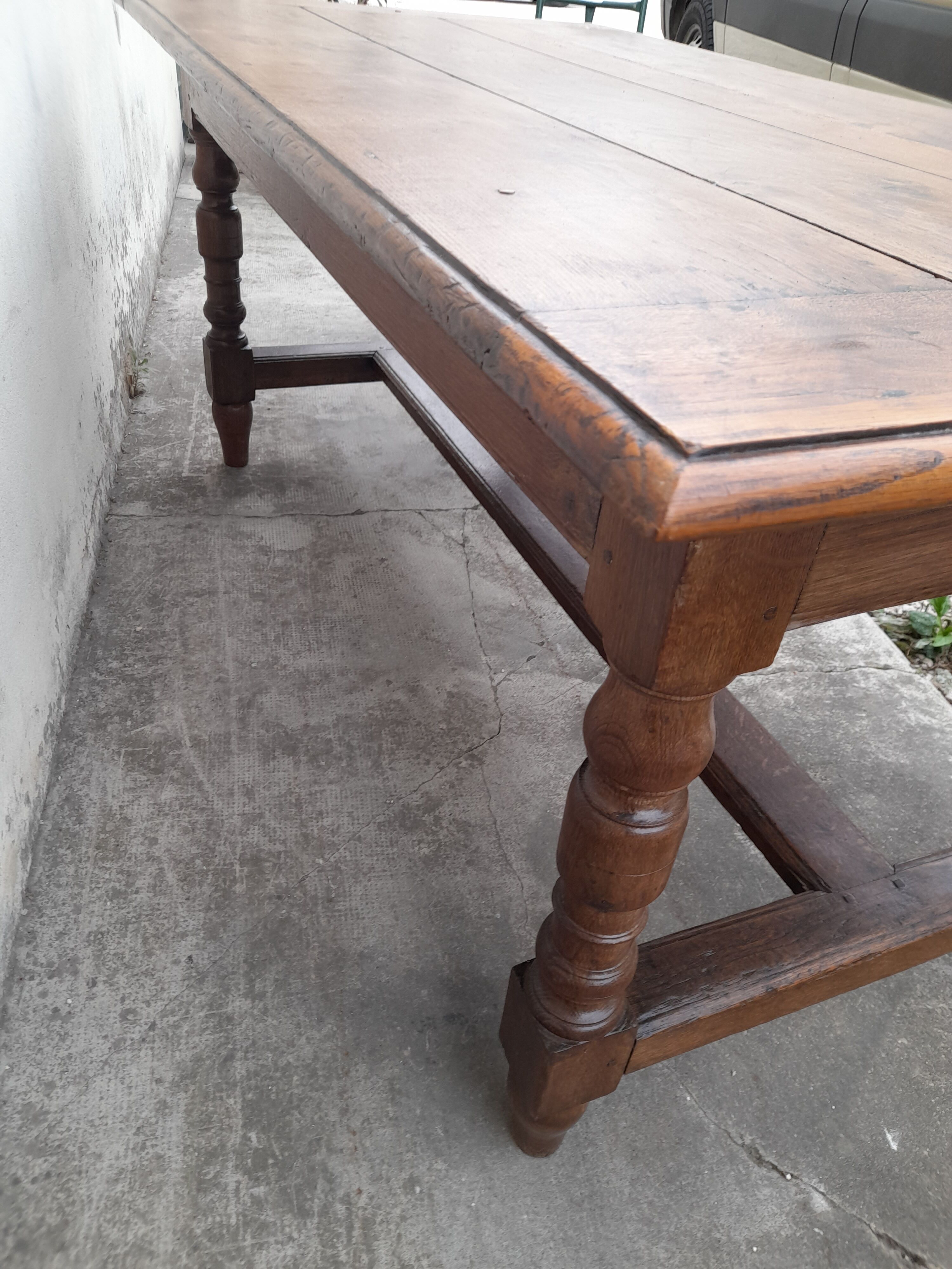 Rustic oak farmhouse table 19th -1m59