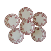 Lot 6 plates old iron earth H Boulanger Choisy le Roi, model Paris