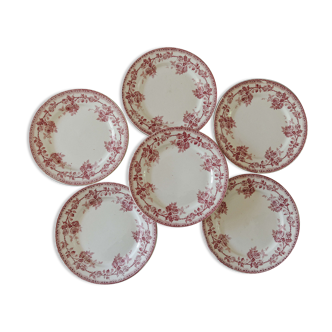 Lot 6 plates old iron earth H Boulanger Choisy le Roi, model Paris
