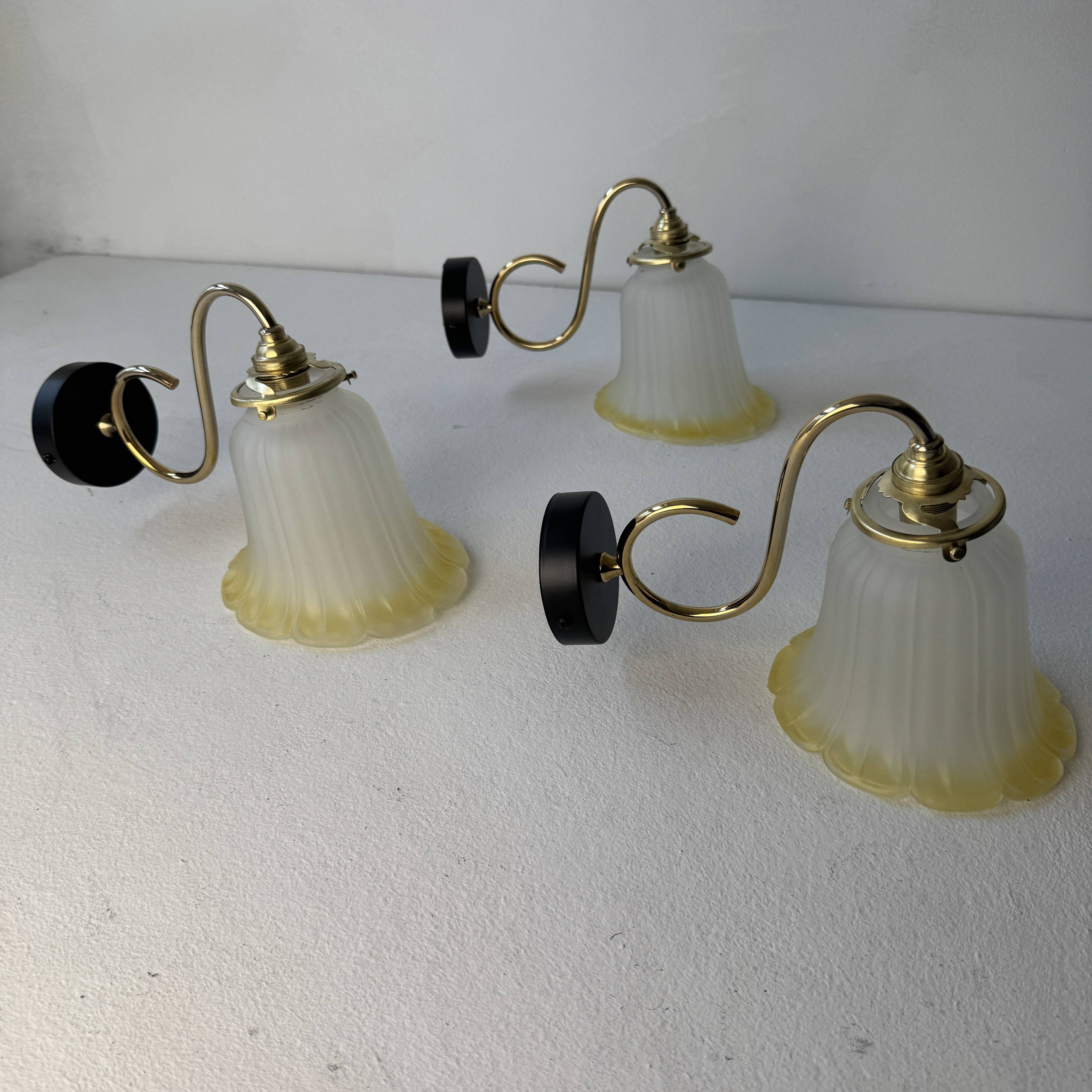 Lot of 3 vintage multicolor wall lights