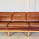 Mid century vintage danish skippers møbler 3 person sofa in coganc leather