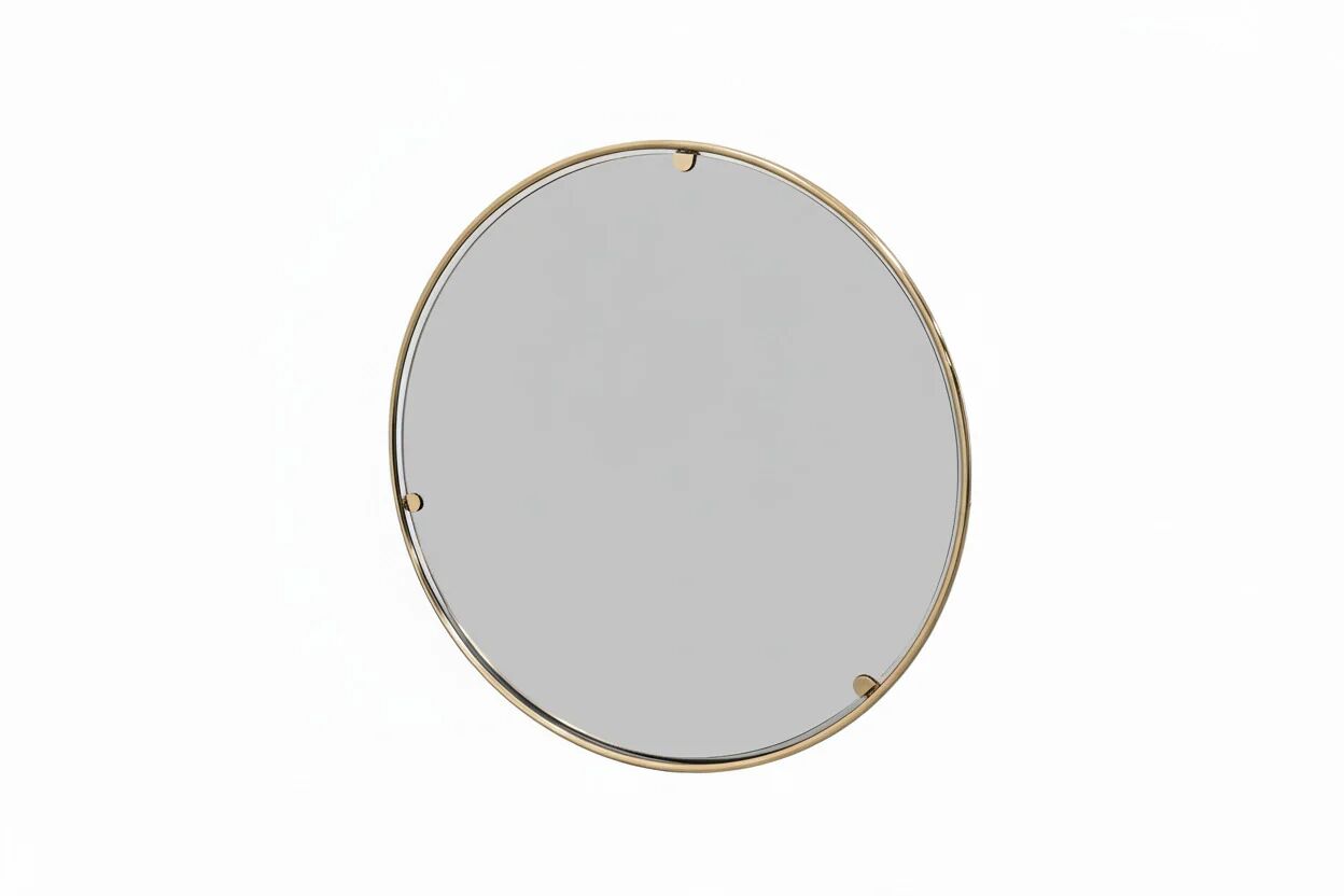 Italian 1960s solid brass wall mirror with original patina – Milan nightlife provenance