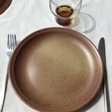 5 Dinner plates Burgundy Sarreguemines sandstone nuanced brown