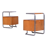 Tables de chevet en chêne Bauhaus, Mucke-Melder, Tchéquie, années 1930