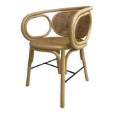 Fauteuil en rotin et cannage