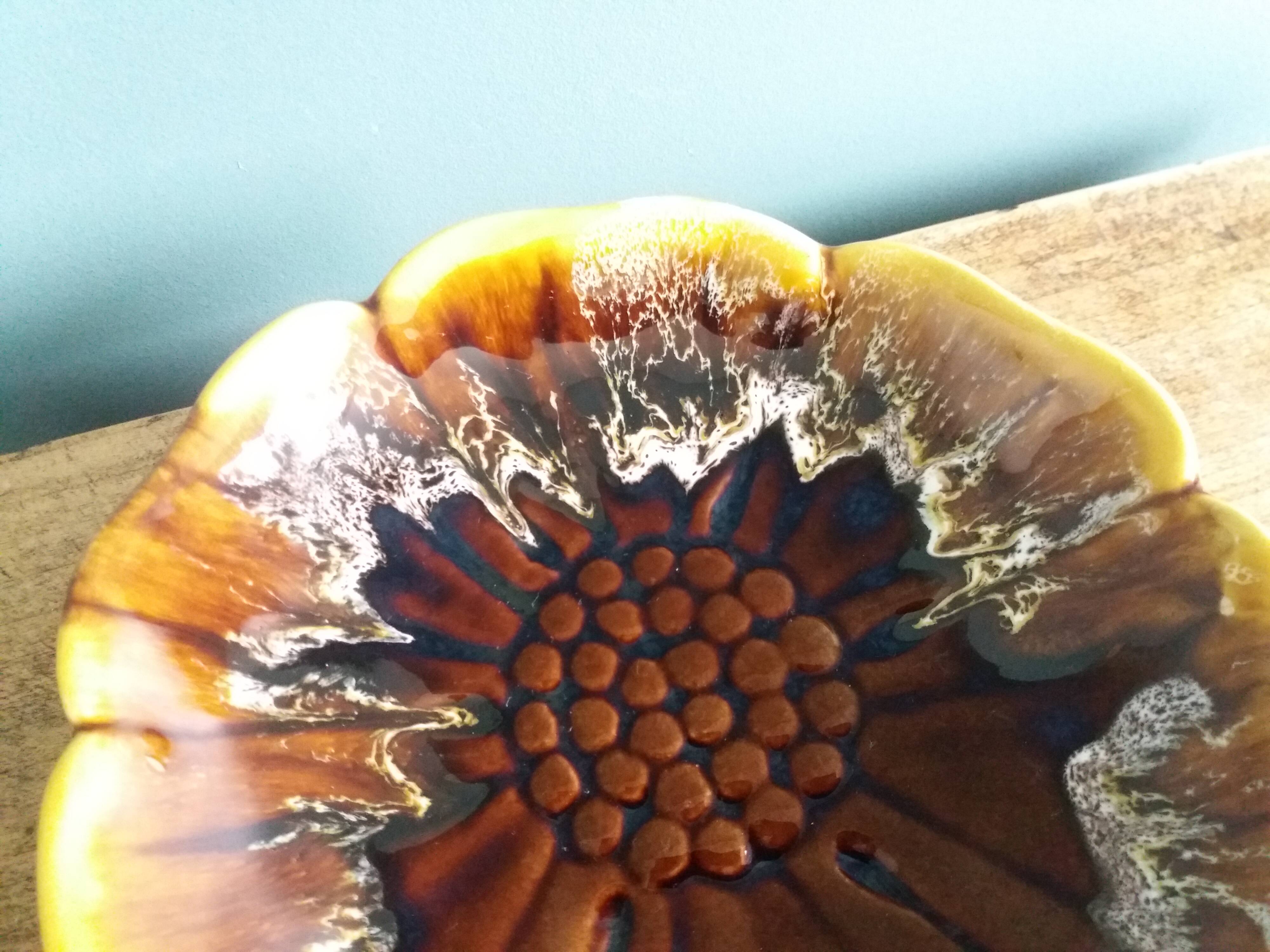 Vallauris presentation dish in flamed ceramic