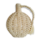 Bouteille vase soliflore macramé raphia plastique vintage