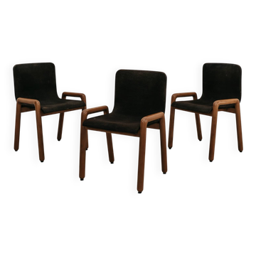 3 chaises Mod. Dilos Guido Faleschini I4 Mariani, années 1970