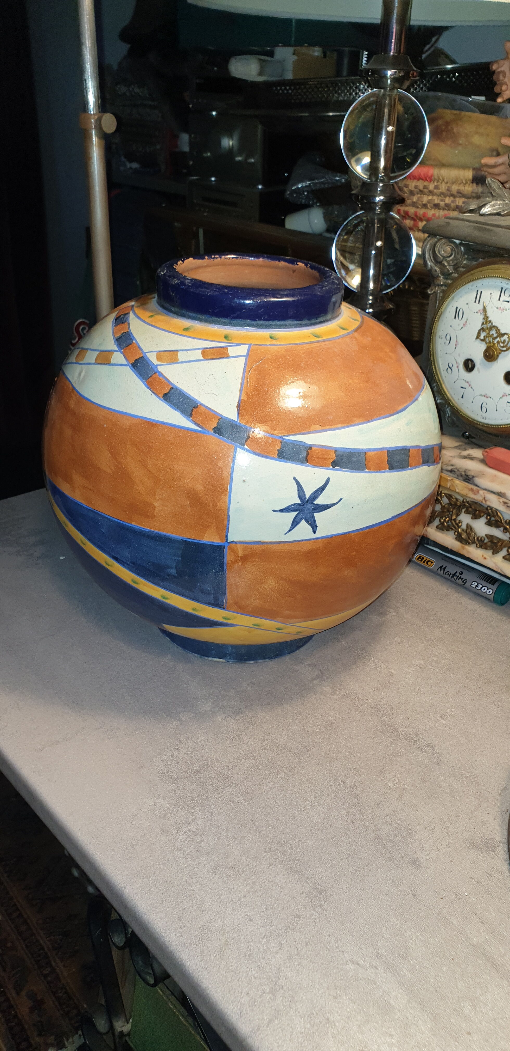 Large oriental ball vase