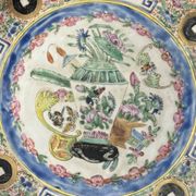 Porcelain plate Compagnie des Indes Famille rose 18th century Qianlong