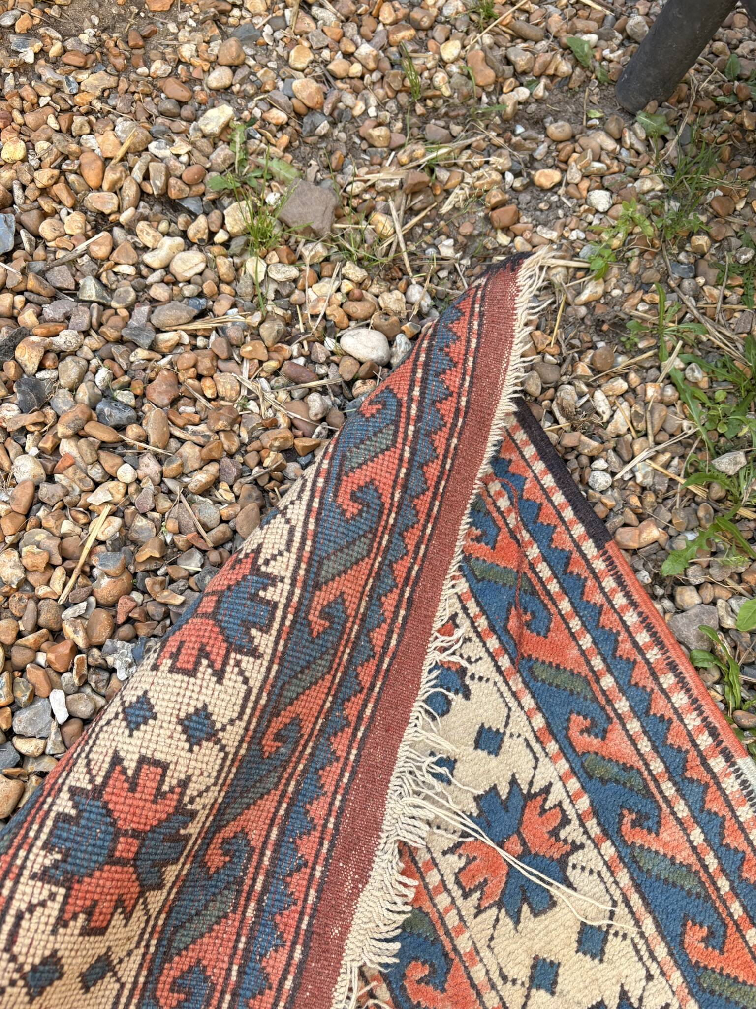 Antique Kazak Caucasian Carpet Wool 200x120 Vintage Blue Oriental Carpet 1900