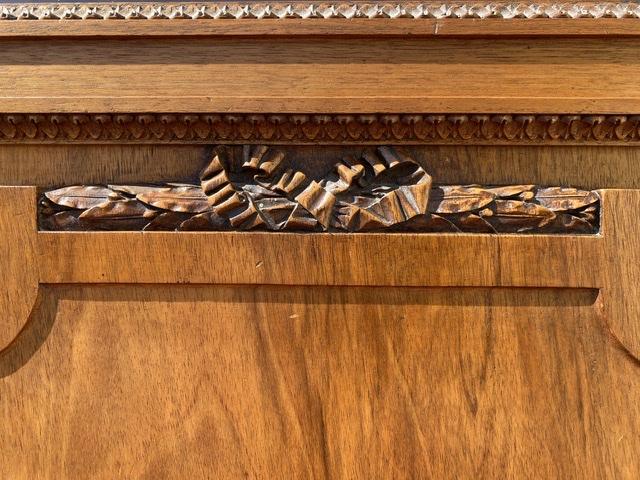 Louis XVI-style walnut library showcase