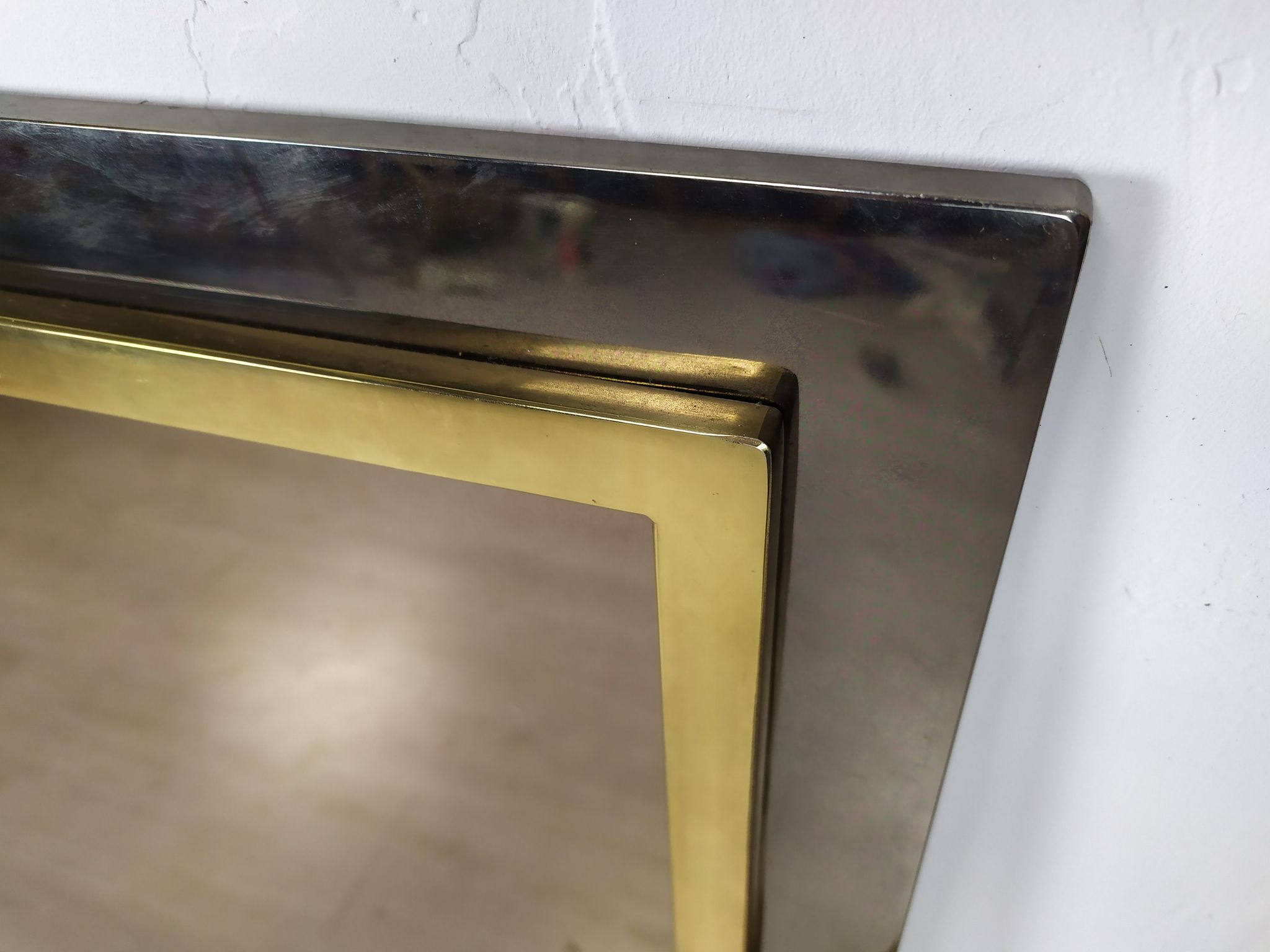 Mirror square brass design