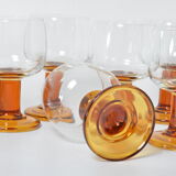 Amber stemmed glasses