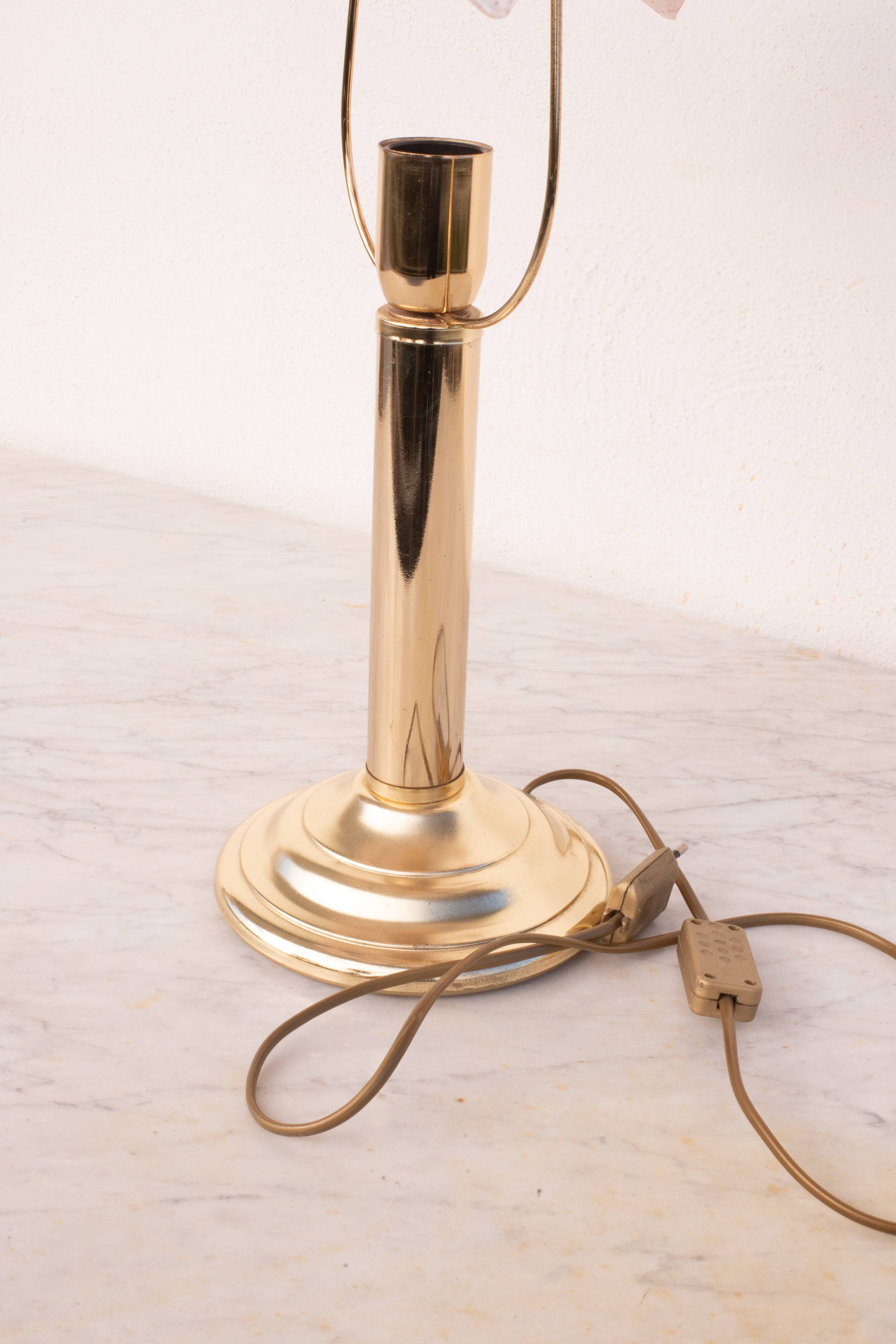 Amazing Murano Table Light Pink Flowers, 1980s