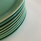Set of 8 modernist plates in turquoise earthenware 1950 Villeroy and Boch