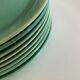 Set of 8 modernist plates in turquoise earthenware 1950 Villeroy and Boch
