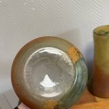 According to Legras: Pair of stained glass roller vases