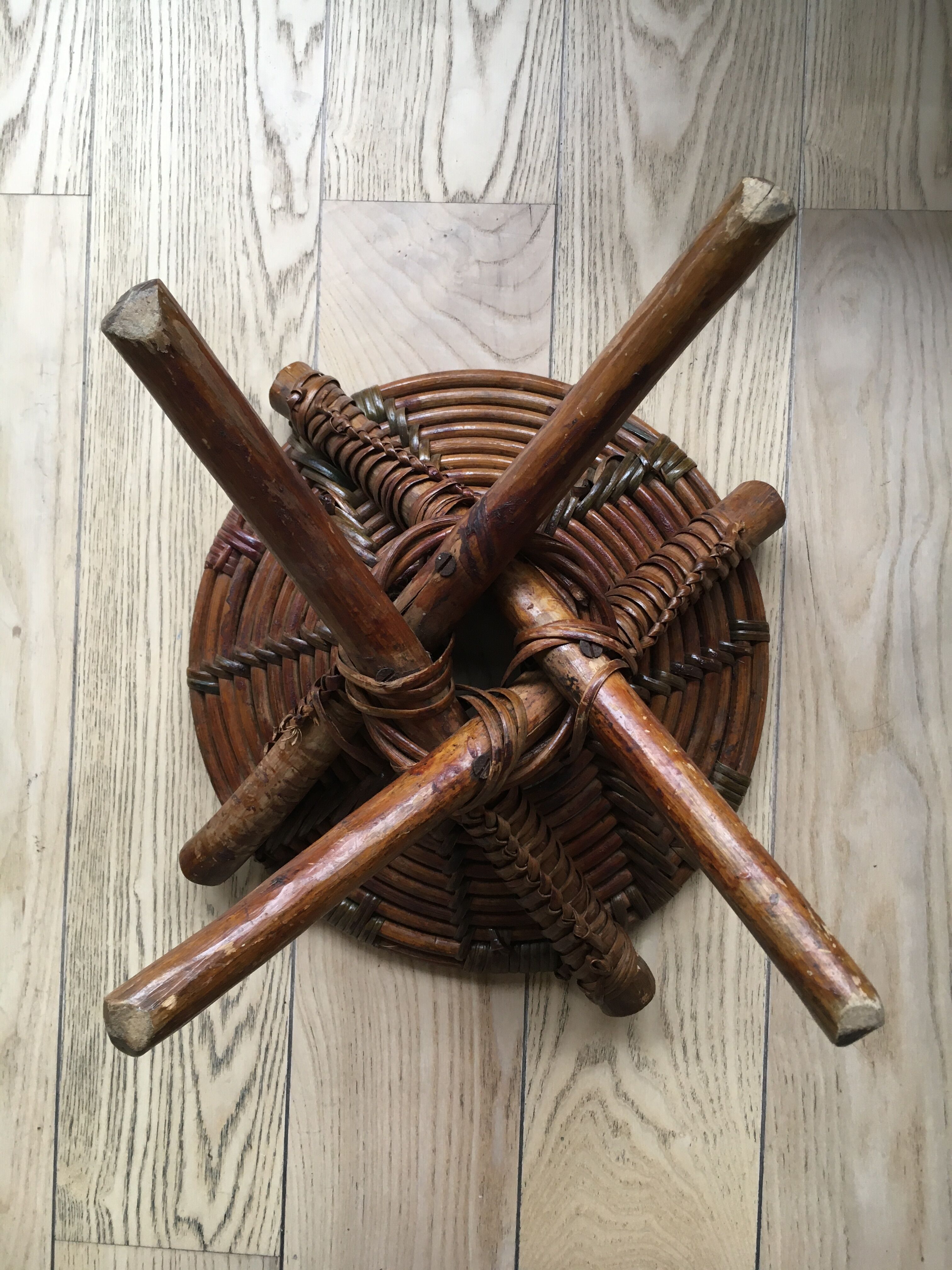 Ethnic rattan stool Africa, Congo