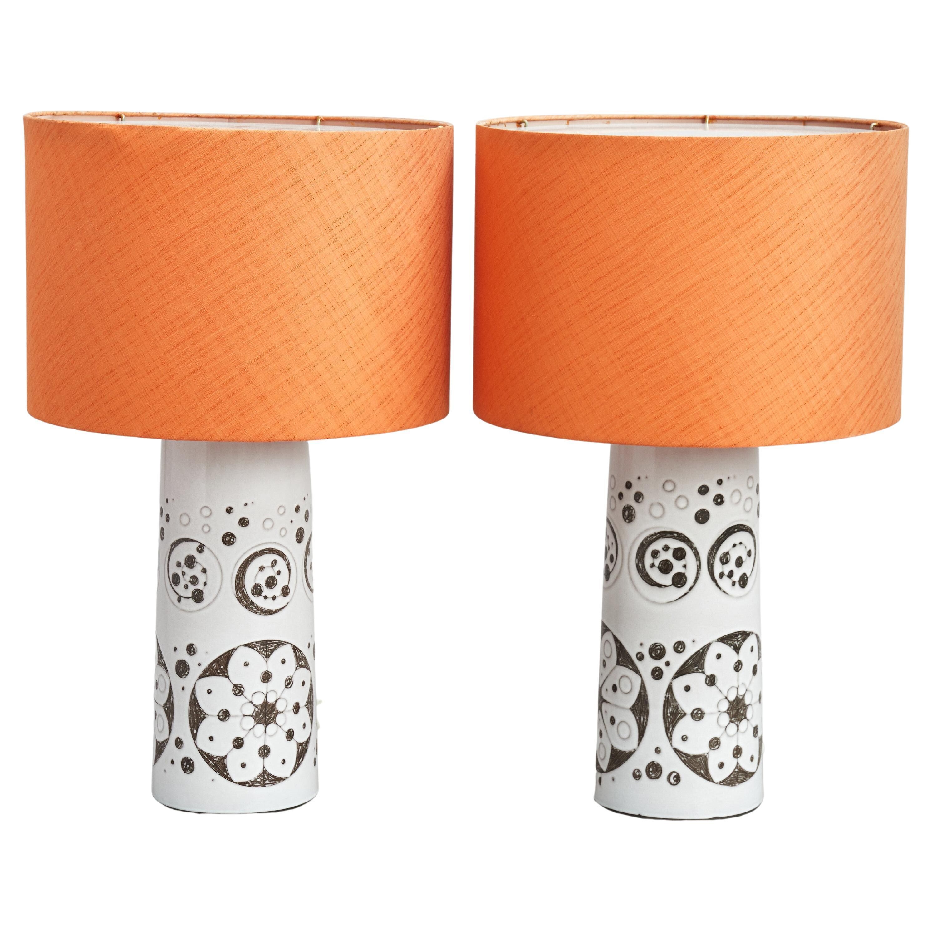 Bitossi style lamps, ceramic signed "Toreboda", Sweden, 1960