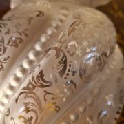 Napoleon III glass tulip for oil lamp, large 16xh23x5.5cm internal diameter.
